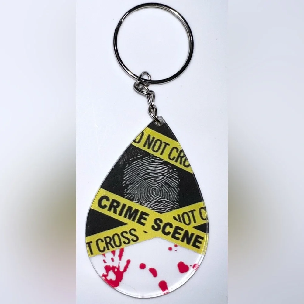 $2 CRIME SCENE KEYCHAIN. NEW. $2 WITH ANY $10 ORDER OR MORE - Picture 5 of 16